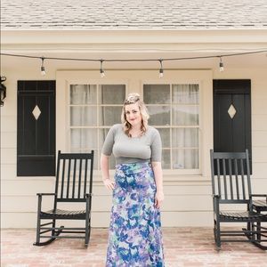 Purple/ Grey Maxi Skirt